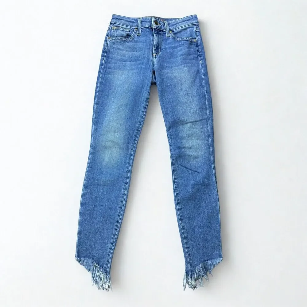 Joe's Jeans Womens 23 The Icon Skinny Ankle Mid Rise Stretch Raw Hem Denim Blue